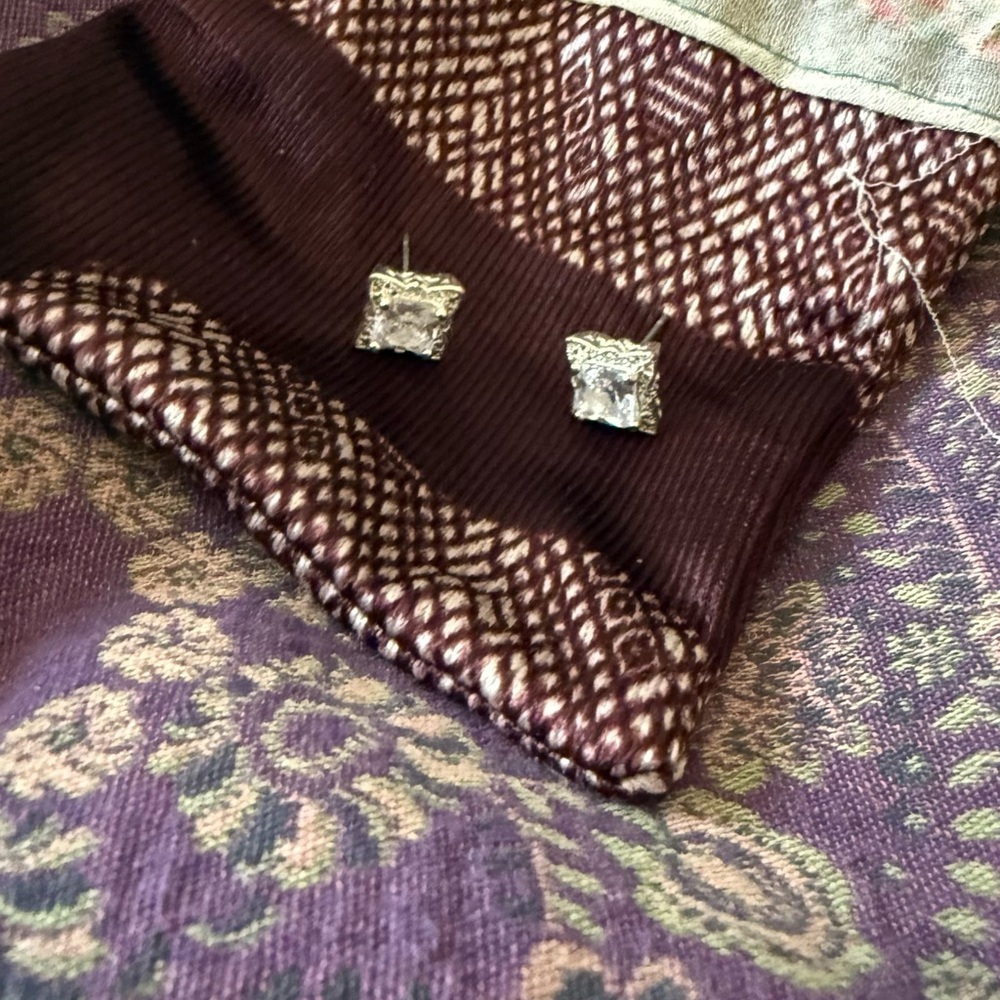 Square Crystal Stud Earrings